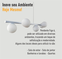 Ver imagem 7 de Lustre Pendente Figo Branco - 6 Globos Esfera de Vidro Branco