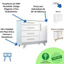 Ver imagem 6 de Quarto Bebê Completo Berço Mini Cama E Cômoda Retrô Peroba - Branco Brilho com Cinza