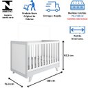 Ver imagem 5 de Quarto Bebê Completo Berço Mini Cama E Cômoda Retrô Peroba - Branco Brilho com Cinza