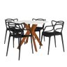 Conjunto Mesa de Jantar Quadrada Isa 90x90cm Branca com 4 Cadeiras Allegra - 1