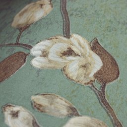 Papel de Parede Floral Verde Vintage+ Cola Inclusa- Vinilico Lavável - 4