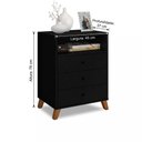 Ver imagem 3 de Mesa de Cabeceira Austria Conjunto 2 Criados de Cabeceira Pintura UV 3 Gavetas e 1 Nicho Casa Modern