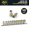 Jogo De Soquete Sextavado 1/2 Pol 10 A 22mm 10 Pçs Oz - 2