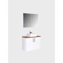 Ver imagem 3 de Gabinete para Banheiro com Cuba e Armario 80cm Mdf Freijo com Branco Paris - On Móveis
