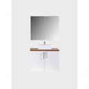 Ver imagem 2 de Gabinete para Banheiro com Cuba e Armario 80cm Mdf Freijo com Branco Paris - On Móveis
