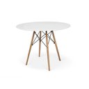 Ver imagem 2 de Conjunto de Mesa de Jantar Eames Eiffel Redonda 100cm Tampo de Madeira Branco com 6 Cadeiras Pretas