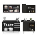 Ver imagem 6 de Armário de Cozinha Modulado de Canto Esquerdo 4 Peças Cp47 Balcão com Tampo Preto - Lumil Lumil Móve