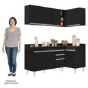 Ver imagem 5 de Armário de Cozinha Modulado de Canto Esquerdo 4 Peças Cp47 Balcão com Tampo Preto - Lumil Lumil Móve