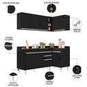Ver imagem 3 de Armário de Cozinha Modulado de Canto Esquerdo 4 Peças Cp47 Balcão com Tampo Preto - Lumil Lumil Móve
