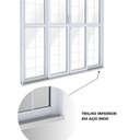 Ver imagem 4 de Porta de Aço de Correr Central com Grade Quadrada 4 Folhas 213x200 Riobras Aço Pronto Branco
