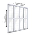 Ver imagem 2 de Porta de Aço de Correr Central com Grade Quadrada 4 Folhas 213x200 Riobras Aço Pronto