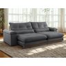 Sofa Qatar Retratil e Reclinavel 2,50 Metros Trevo Cor Veludo Cinza - 1
