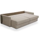 Ver mais imagens de Sofá Cama Retrátil 3 Lugares para Sala 240cm Bérgamo F04 Linho Bege Claro Couríssimo Café - Lyam Dec