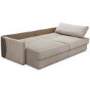 Ver imagem 7 de Sofá Cama Retrátil 3 Lugares para Sala 240cm Bérgamo F04 Linho Bege Claro Couríssimo Café - Lyam Dec