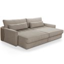 Ver imagem 6 de Sofá Cama Retrátil 3 Lugares para Sala 240cm Bérgamo F04 Linho Bege Claro Couríssimo Café - Lyam Dec