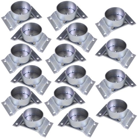 Kit 16 Chapinhas Chapa Elevada com Tubo Fixação Pés Palito Rosca 5/16 Zincada