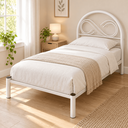 Ver imagem 4 de Cama Solteiro Tamires Aço Tubular Branco com Estrado de Eucalipto Resistente