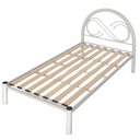 Ver imagem 2 de Cama Solteiro Tamires Aço Tubular Branco com Estrado de Eucalipto Resistente
