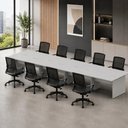 Ver imagem 1 de Mesa Estação de Trabalho 4,80 m X 1,20 m 8 Lugares Pés Painel F5 Office Cor:Cinza