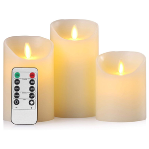 Vela Decorativa Led Chama Viva Realista Controle Rem Kit C/3