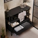 Ver imagem 3 de Armário Multiuso Gabinete Banheiro Industrial 1 Gaveta Thor Preto com Preto - Rede Móveis