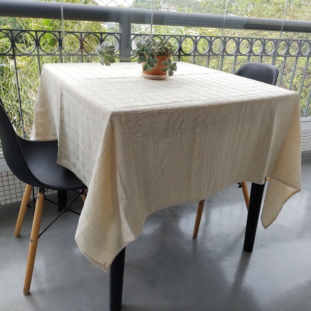 Toalha de Mesa Algodão Cru Luxo Quadrada 1,50x1,50 - 7