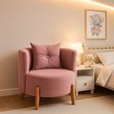 Ver imagem 1 de Poltrona Orgânica Curva Luna Veludo Rosê - Montanaris Decor