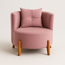 Ver imagem 3 de Poltrona Orgânica Curva Luna Veludo Rosê - Montanaris Decor