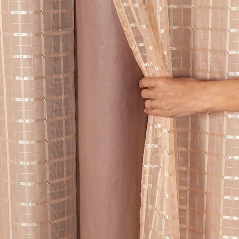 Cortina Blackout Pvc com Voil Xadrez 2,00m X 1,40m - Avela
