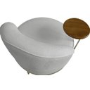Ver mais imagens de Poltrona Giratoria Glamour 704 Organica Linho Boucle 3302 Ezz