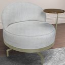 Ver imagem 2 de Poltrona Giratoria Glamour 704 Organica Linho Boucle 3302 Ezz