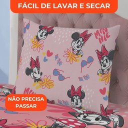 Jogo de Cama Infantil Lepper Minnie Solteiro 2 Peças Microfibra Rosa - 6