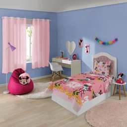 Jogo de Lençol Fronha Solteiro Infantil Minnie Menina Rosa - 2