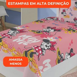 Jogo de Cama Infantil Lepper Minnie Solteiro 2 Peças Microfibra Rosa - 5