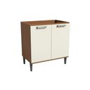 Ver imagem 1 de Balcão de Cozinha Linna T721 C/ 2 Portas S/ Tampo 80cm Canela/off White - Kappesberg