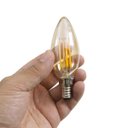 Ver imagem 6 de 3x Lâmpada Led Filamento E14 Vela C35 4w 2700k Âmbar Lf-3957 Astraled St2179