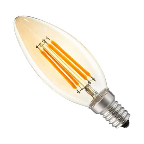 3x Lâmpada Led Filamento E14 Vela C35 4w 2700k Âmbar Lf-3957 Astraled St2179