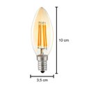 Ver imagem 3 de 3x Lâmpada Led Filamento E14 Vela C35 4w 2700k Âmbar Lf-3957 Astraled St2179