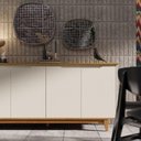 Ver imagem 4 de Buffet / Balcão / Aparador / Bancada Fl 4 Portas Amplo Espaço Interno para Objetos sem Puxadores Ext