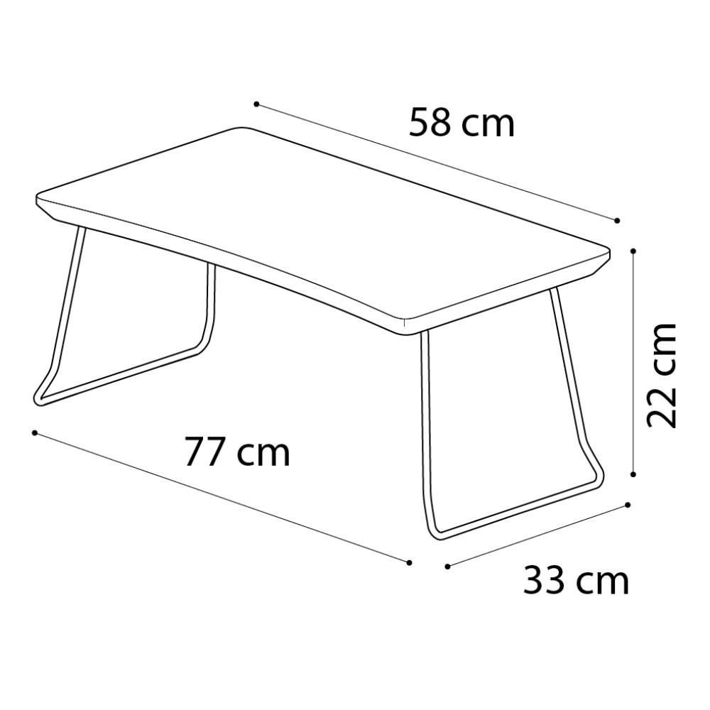 Mesa Suporte Dobrável para Café e Notebook com Pés de Ferro - Freijó/Preto - 4