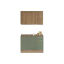 Ver imagem 1 de Cozinha Modulada Completa Botanic 3 Peças (1aéreo+1balcão+1complemento) C3p15 Nogueira/verde