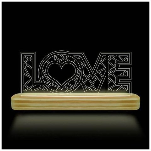 Luminária Led De Mesa Decorativa Love