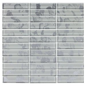 Pastilha de Vidro Evolution White 9,5x2,3 Placa 30x30cm - 1313121004