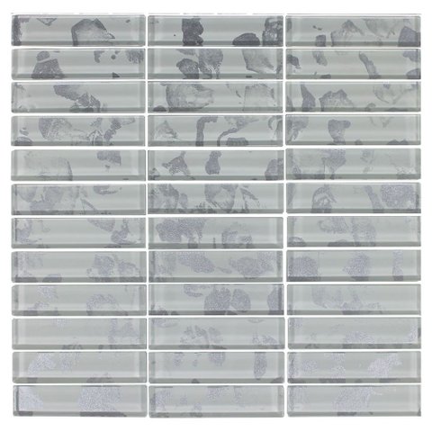 Pastilha de Vidro Evolution White 9,5x2,3 Placa 30x30cm - 1313121004