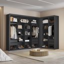 Ver imagem 1 de Closet Modulado Duplo 6 Gavetas Preto MDF Amoudi Móveis