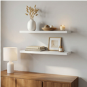 Ver imagem 1 de Kit 2 Prateleira 40x20cm MDP com Suporte Invisível Branco