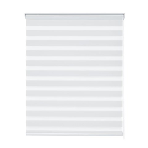 Persiana Rolo Zebra Standard 1,40 X 2,20 Branco Double Vision