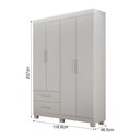 Ver imagem 2 de Guarda Roupa Solteiro Recife New 4 Portas de Bater 2 Gavetas MDF MDP Branco Leifer Móveis