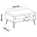 Ver imagem 7 de Mesa de Centro Sala de Estar 91 Cm 4215 Carvalho Arly