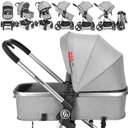 Ver imagem 5 de Carrinho de Bebê para Passeio 2 em 1 Moisés Fisher Price Jazz Bb431 Cinza